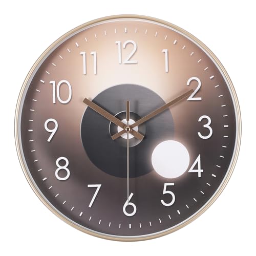 Horloge murale moderne PATIKIL anti tic-tac grise pour bureau