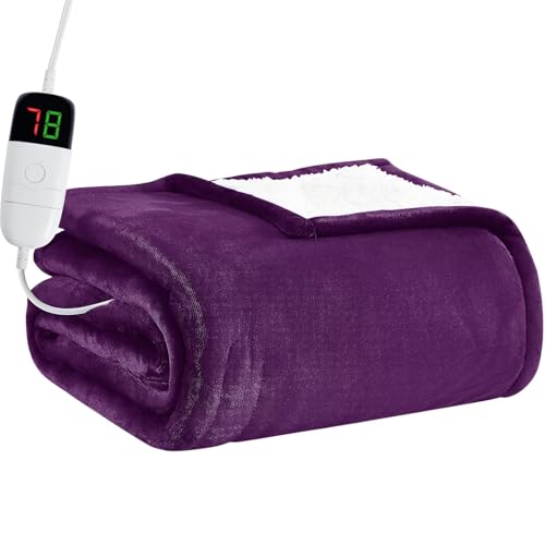 BOMOVA Heated Electric Blanket Full Size - 72" x 84" Heating Blanket with 10 Heating Levels & 8 Hours Auto Off, Warm Flannel Blanket with Over-Heat Protection, for Women, ETL & FCC Certified