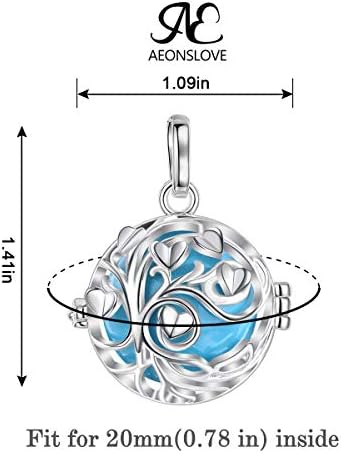 AEONSLOVE Pregnancy Necklace Tree of Life Chime Ball Music Wishing Sounds Locket Bola Pendant Jewellery Gifts for Maternity Women