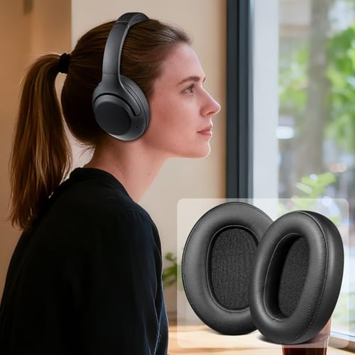 Miniatura 5 de Soulwit Almohadillas De Repuesto Para Sony Wh-Xb900n Wh-Ch710n Whch710n Whch710 Ch710 Wh-Ch720n Whch720 Ch720 Wh-Rf400 Whrf400 Mdr-Rf895rk,Con Suave Cuero De Proteína, Grosor Añadido-Negro