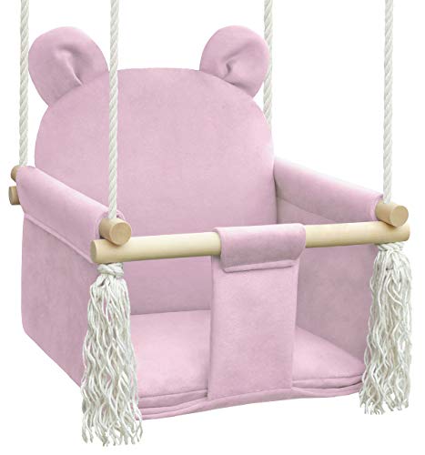 Preisvergleich Produktbild NATILU Babyschaukel Kinderschaukel Teddybär (Teddybär Rosa)