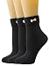 SEMOHOLLI Women Socks, Women Ankle Socks, Women Fashion Socks Ankle Length Socks With Bow Cute Socks (3 Pairs-black)