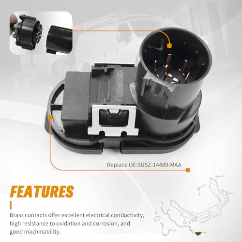 Queencar Trailer Brake Harness Towing 4/7 Plug Connector Compatible with 2009-2024 Ford F150/F250/F350 Transit-150/250/350 9U5Z-14489-MAA by Queencar - Used condition - Image 3