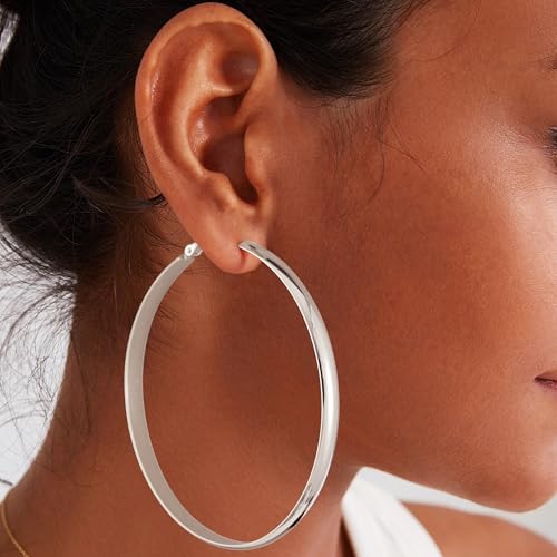 Image of Gacimy Gold Hoop Earrings for Women with 925 Sterling Silver Post | Hypoallergenic Lightweight Thick Hoops Earrings for Women Trendy Jewelry Gift
