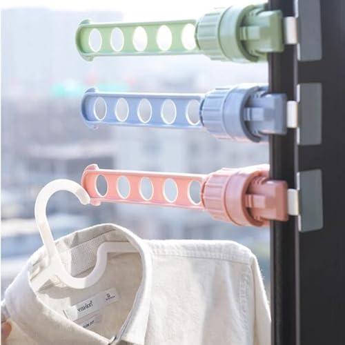 Estante de secado de ventanas con soporte ajustable y ganchos de clip para secar ropa de interior, ahorro de espacio