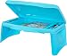 Lap Desk for Kids - Folding Lap Desk with Storage 17x11" - Aqua Blue Color - Durable Lightweight Portable Laptop Computer Children's Desks for Homework or Reading. No Assembly Required.