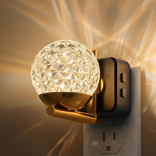 Image of L LOHAS LED Night Lights Plug Into Wall,Dusk to Dawn Sensor,10-Color RGB Dimmable Night Light, 180Rotating Plug in Night Light for Bathroom, Hallway, Bedroom, Stairway