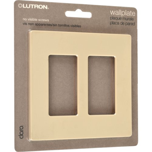 Lutron Claro Two Gang Decorator Rocker Wallplate, Ivory #TOP19