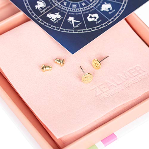 Dainty 18K Yellow Gold Plated Aquarius Sign Stud Earrings Birthday Gift #TOP2