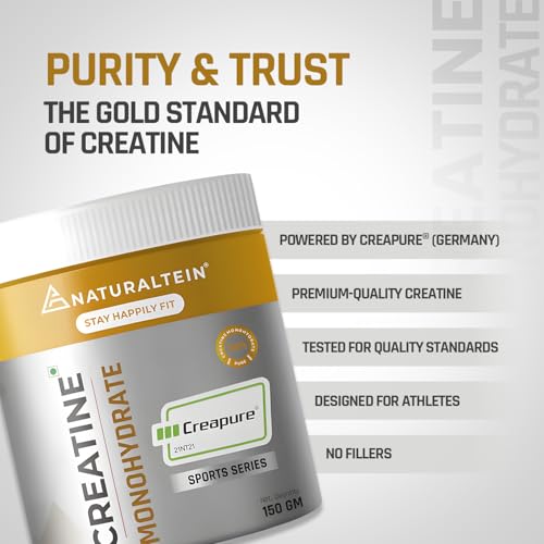 Naturaltein Creatine Monohydrate (Creapure®) — 150g (Unflavoured) — Creatine Supplements - image 8