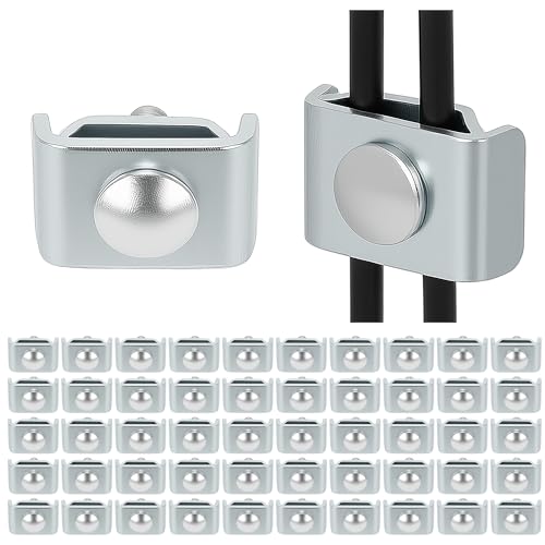 awliye 50Pcs Gridwall Joining Clips, Industrial Quality Wire Grid Panel Connectors, Cable Management Tray Wire Shelf Connectors Fit 4mm-6mm/0.157-0.236 in Diameter, for Store Home Plant Data Center