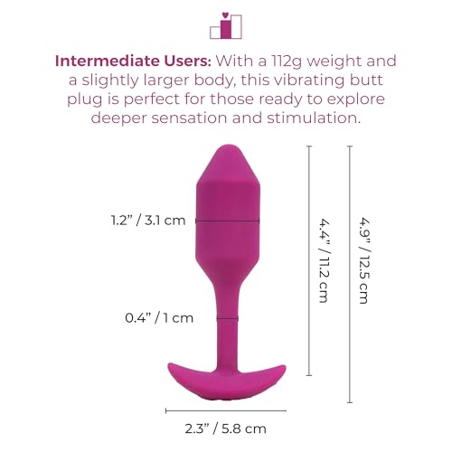 Image of b-Vibe Vibrating Snug Plug 1 - Butt, Sex Toys (Rose / 4.9 inch - Medium)