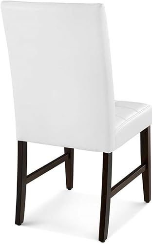 Miniatura 6 de Modway Promulgate Biscuit - Juego de 2 sillas auxiliares tapizadas de piel sintética para comedor, color blanco