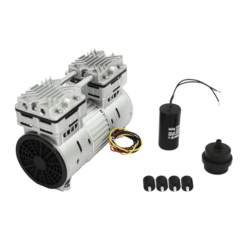 Oil-free Silent Air Pump, 110V 550/800W Powerful Air Compressor Head With 4 Rubber Foot Pads, Durable Small Air Pump Head All Copper Motor With Precision Thread With Silencer & Capacitor (800W)