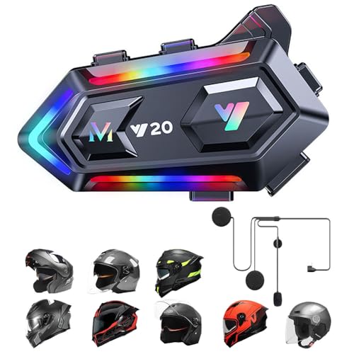 YiYunTE Intercomunicador Casco Moto, Bluetooth 5.3 Intercomunicador Moto, Dual Cancelación Ruido Auriculares Casco Motos Hombre Mujer, Impermeable Manos Libres Motos con Asistente Voz/Llamadas/Música