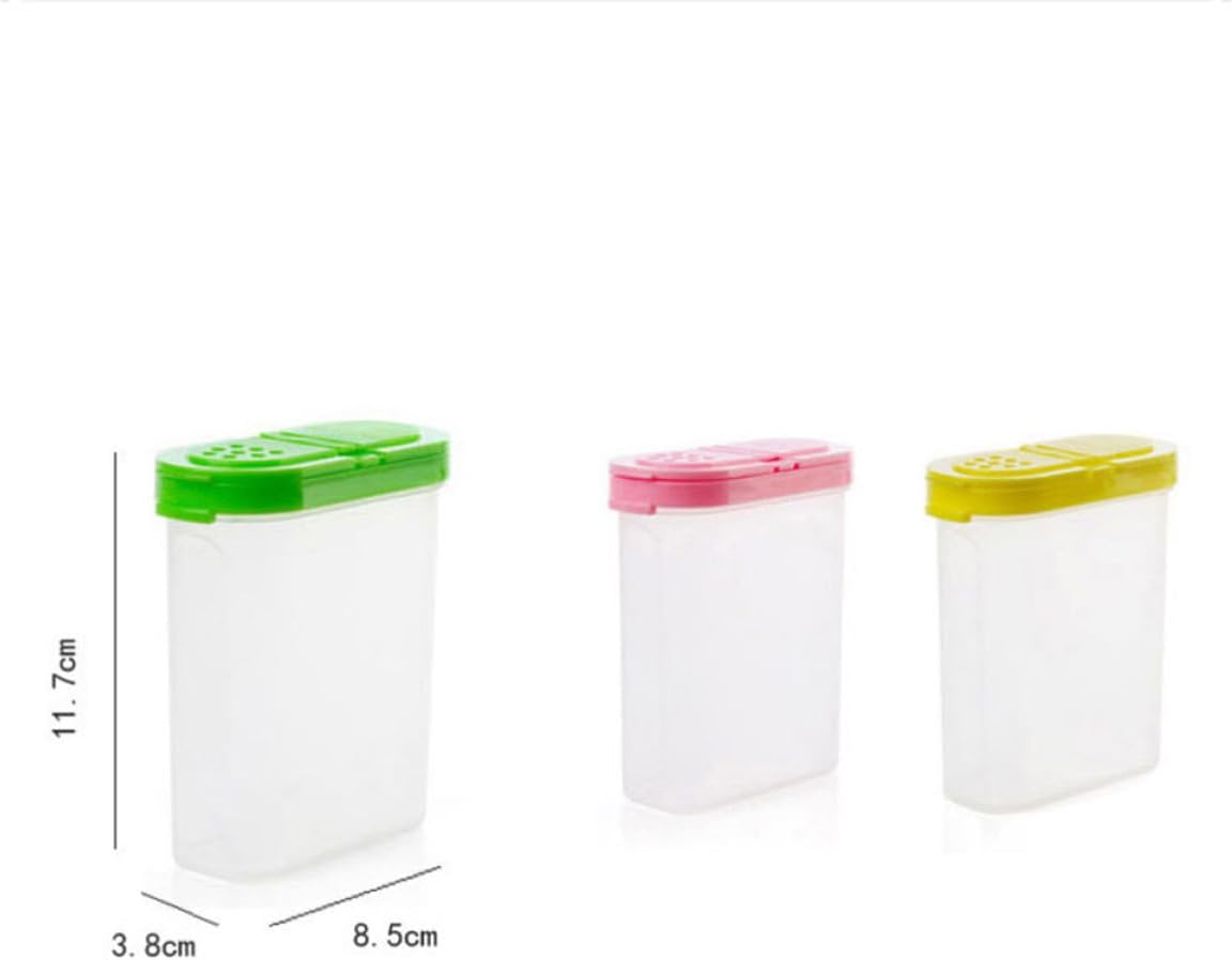 3pcs Ml Cylindrical Spice Box with Dual Lids, PP Condiment Dispenser