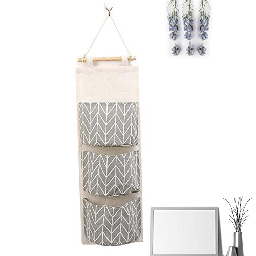 ZhengYue Bolsas de Almacenamiento para Colgar en la Pared 1 Piezas de Tela de Lino Colgando Organizador de Bolsillo con 1 Bolsillos para Cocina Dormitorio Baño Oficina