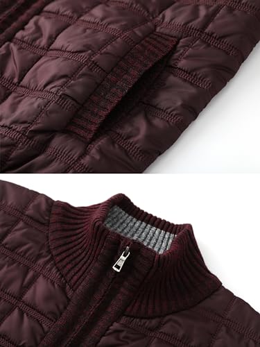 Image of VtuAOL Men's Cardigan Sweaters Casual Full Zip Sweaters Knitted Cardigan with Pockets