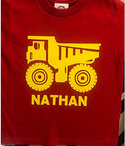 Teesbytini Personalized Dump Truck Toddler Shirt With Name Dumptruck Boys Shirts thumb #2