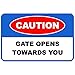 luckluccy Caution Gate Opens Towards You Metal Sign, Engineer Grade Aluminum Safety Sign for Yards, Neighborhoods, Schools, Day Cares, Park & Street, Sidewalk, & Driveway