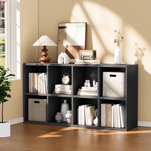 YESHOMY 8 Cube Storage Organizer, Open Frame 2-Tier Bookshelf, Organizer