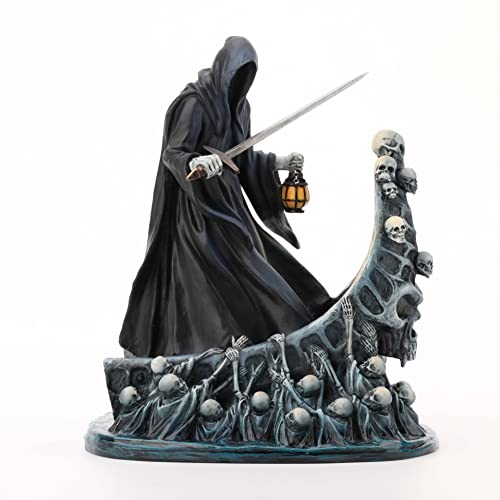 Estatua Grim Reaper de resina pintada a mano 7.88 in miniatura 2