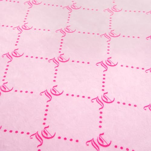 Image of Juicy Couture Plush Reversible Trellis Link 3-Piece Twin /Twin XL Comforter Set with Decorative Pillow, Pink