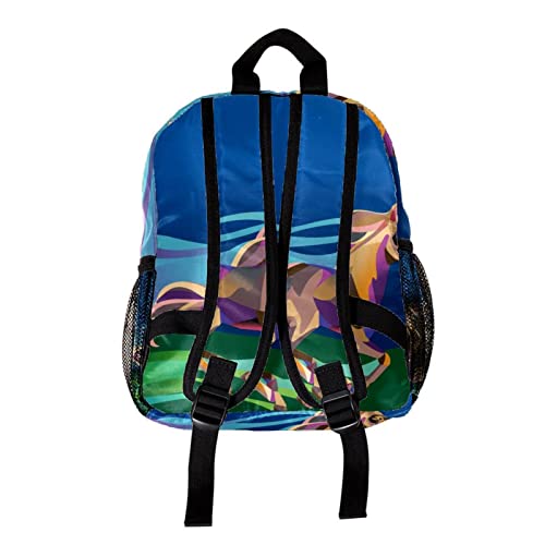 Sac à dos pour garçons et filles bleu multicolore de 30,5 cm - 2