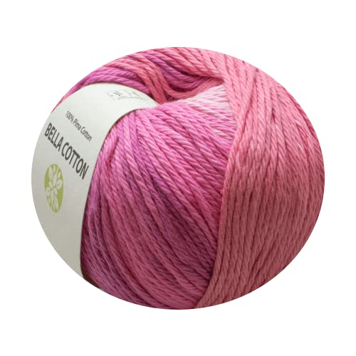 MIRAFIL Bella Cotton Smart Color Hand Knitting Fancy Yarn | 405 - Pink