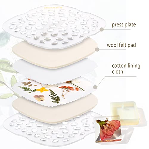 Image of Aboofx Microwave Flower Press Kit, 6.3 inch Quick Drying Pressed Flower Art Kit with Washable Cloth, Vibrant Color Rentention, Resuable Flower Preservation Kit for DIY Flower Art, Gift for Nature Lover