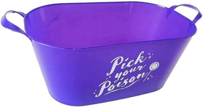 Cubo ovalado morado con asa con asa de cubo ovalado con asas de plástico para regalo, cestas de almacenamiento, contenedores organizadores de