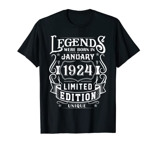 Cumpleaños Enero 1924 Edición Limitada Regalo January 1924 Camiseta