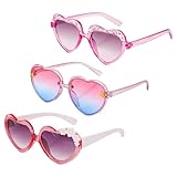 Jmkcoz 3 Pairs Kids Heart Shaped Sunglasses Cute Bee Flower...