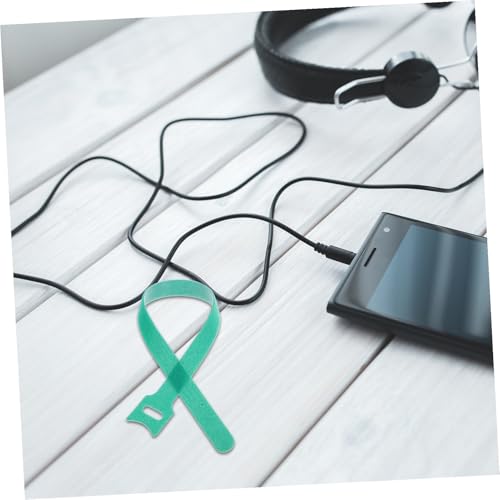 100pcs Green Hook and Loop Cable Ties Large Zip Ties Reusable Cord Wraps for Cable Management under Desk and Charging Cord Organizer miniatura 5