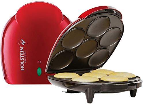 Holstein Housewares HU-09005R-M Non-Stick Arepa Maker, Metallic Red