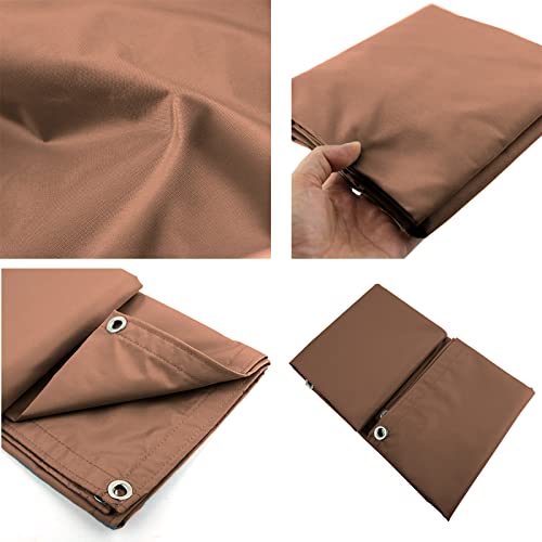 Housse de balcon imperméable 130x1000 cm marron avec œillets pour protection extérieure - 8