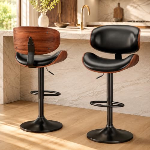 YaFiti Mid-Century Swivel Bar Stools (Set of 2)