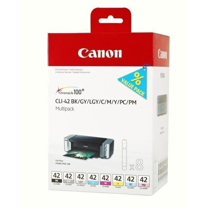 Canon CLI 42 8 original Tintenpatrone Multipack BK/GY/LGY/C/M/Y/PC/PM für Pixma Drucker PRO100 PRO100S – Bild 6