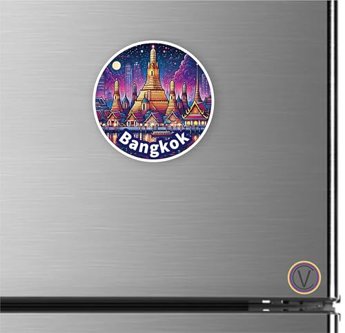 Image of Bangkok Acrylic Fridge Magnet - UV Textured Printed, Stylish Multicolor Magnet for Fridge, Wardrobe & Metal Surfaces, Pack of 1 (Bangkok)