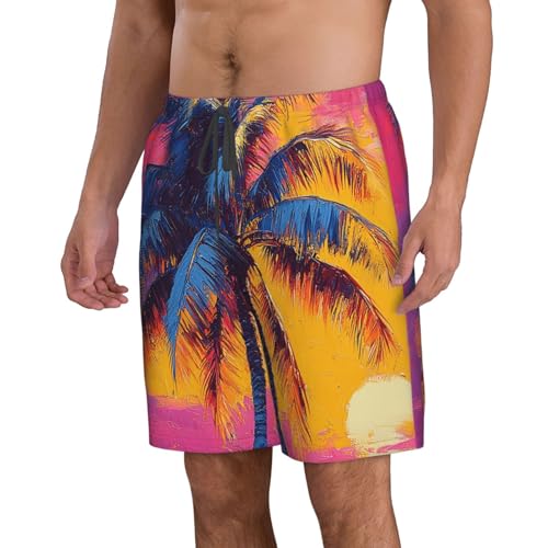 Men's Swim Trunks Bathing Suit Quick Dry Beach Board Shorts - Hawaii Tropical Palm Tree2