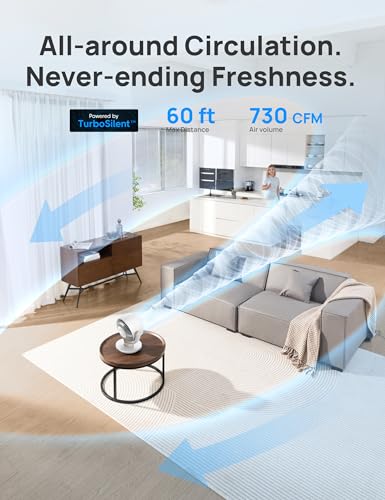 Image of DREO Fan for Bedroom, Desk Air Circulator Fan with Remote, 11 Inch Table Fans for Whole Room, 60ft Powerful Airflow, 120 Vertical Manual +90 Oscillating, 4 Speeds, 8H Timer, Quiet Fan, Home