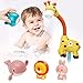 Euclidean Cube Baby Badespielzeug Duschkopf für Kinder - 360 Grad Verstellbarer elektrischer Giraffe wasserspielzeug mit 4 Pack Schwimmbad Badewannenspielzeug Set für Kleinkinder