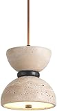 ZHFZKKL Mini lámpara de mármol LED de mediados de siglo, lámpara colgante moderna de tambor pequeño, lámpara colgante de isla de piedra natural vintage para cocina, isla, comedor, pasillo, dormitorio,