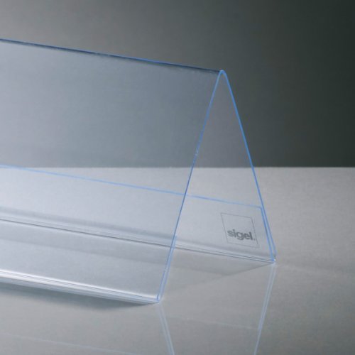 Supports de table en forme de toit transparents 100x60mm double face rigides