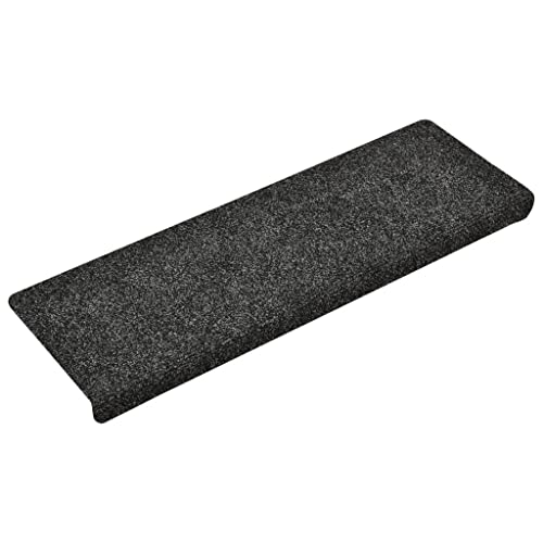 vidaXL 10x Tapis de Marches d'Escalier Carpette d'Escalier Couvre-marches Insonorisant Antidérapant Maison Gris 65x25 cm Aiguilleté