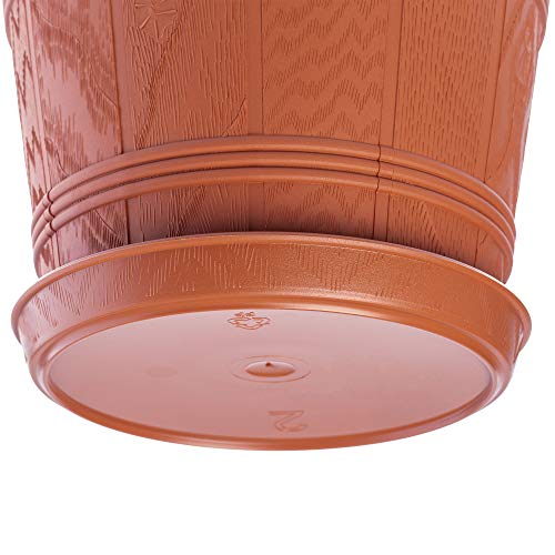 KADAX Blumentopf, Blumenkübel mit Untersetzer, Pflanzkübel für Innen- und Außenbereiche, Holzoptik, wetterfester Pflanztopf aus Kunststoff… – Ansicht 6