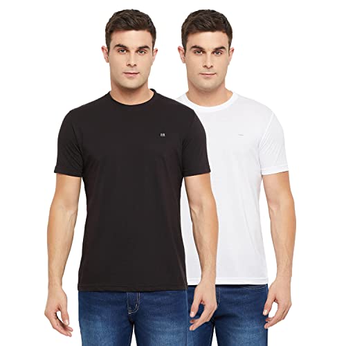 Image of Orewa by OKANE Men's Solid Round Neck Cotton T-Shirt (Pack of 2)