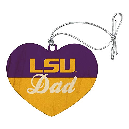 GRAPHICS & MORE LSU Dad Heart Love Wood Christmas Tree Holiday Ornament