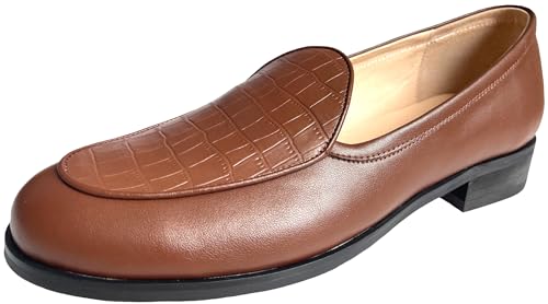 Image of Justar Men's Leather Comfort Loafers Slip-On Tuxedo Dress Shoes for Business Casual Office