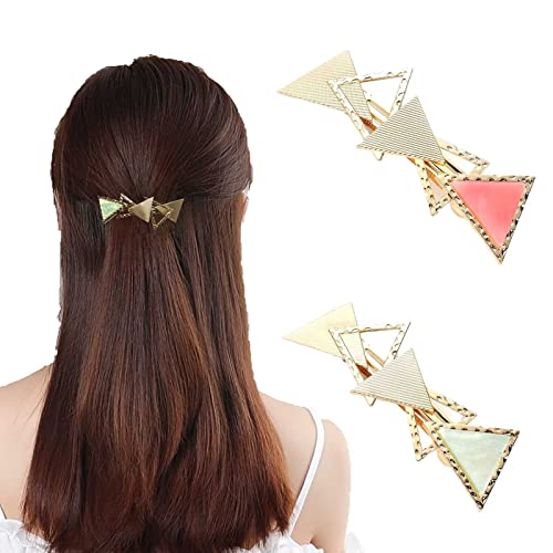 Pinces à cheveux automatiques françaises pour femmes - Pinces à cheveux - Forme triangulaire géométrique Taille moyenne - Accessoires pour cheveux Cover